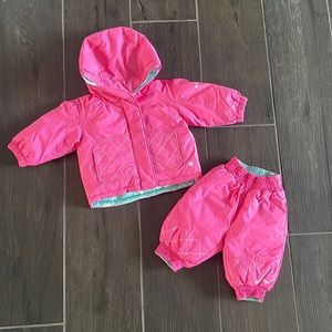 NEVER WORN Baby Girl’s Reversible Columbia Jacket + Snow Pants Set
